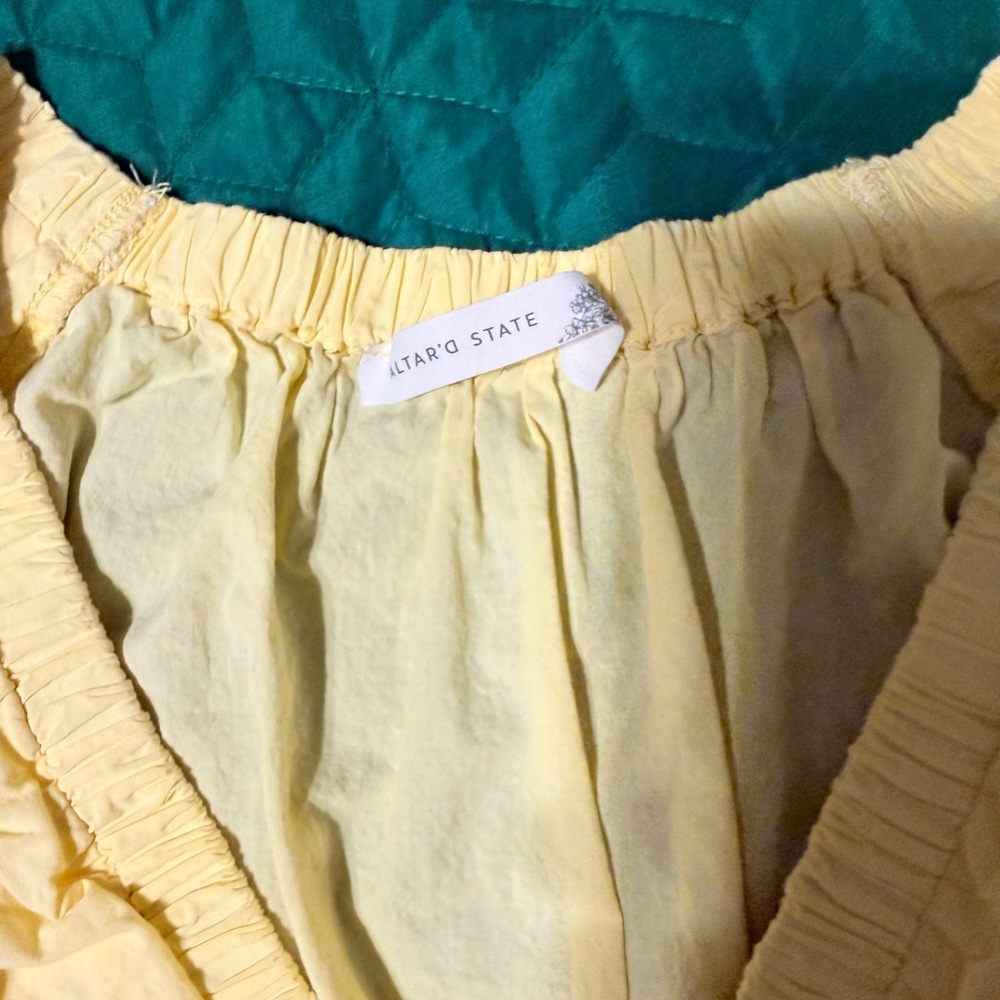 Altar'd State Light Yellow Ruffled Blouse - Picture 2 of 4